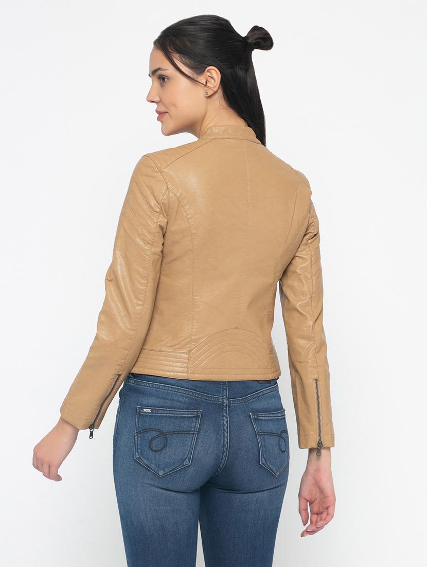 women brown solid full sleeve regular jacket - 20810418 - Standard Image - 2