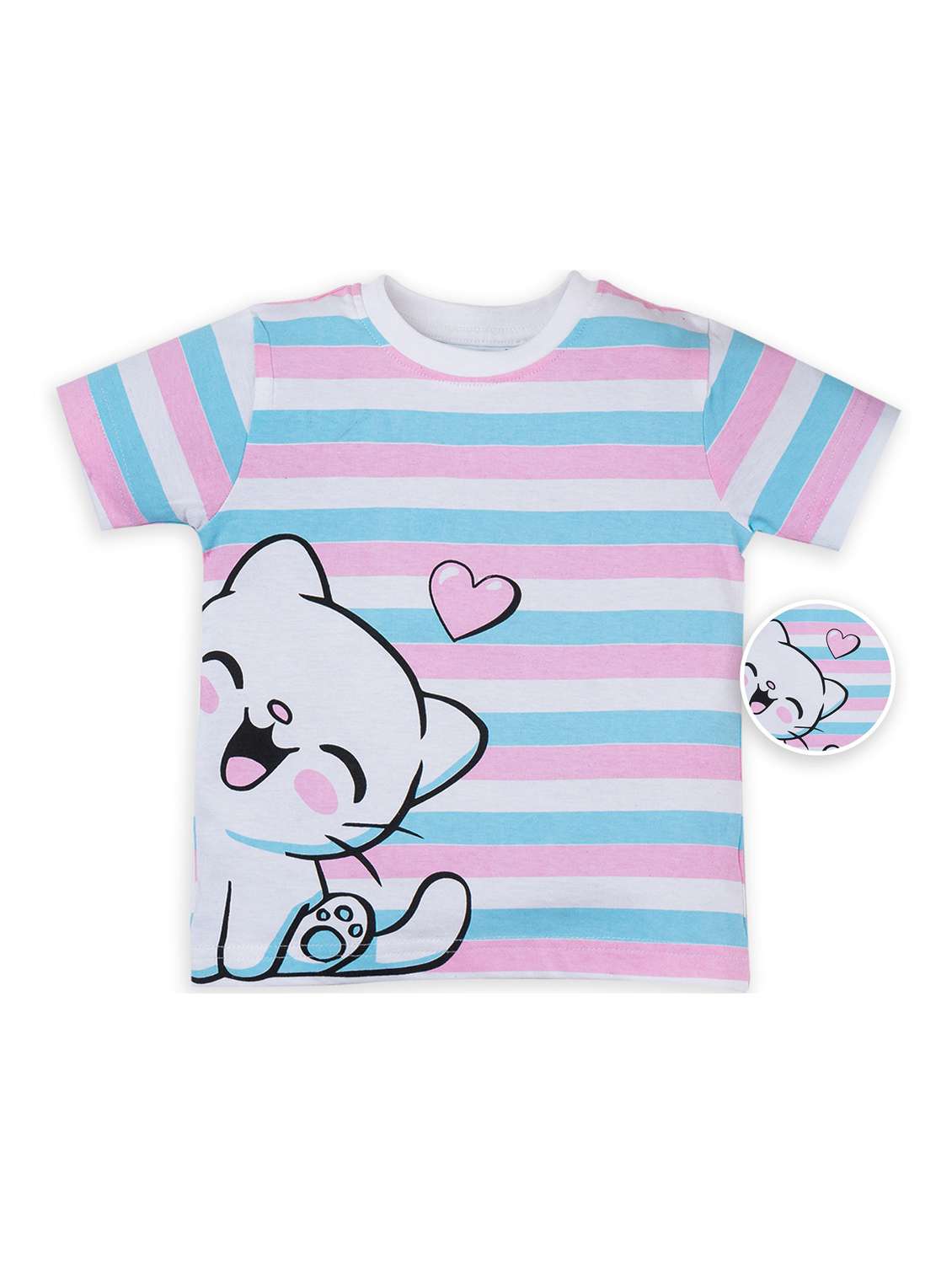 multi colored cotton jersey striped tee