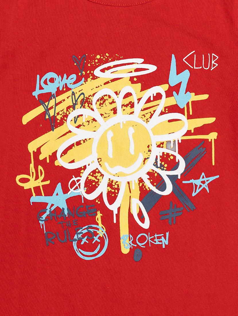 red cotton jersey printed tee - 20810528 - Standard Image - 2