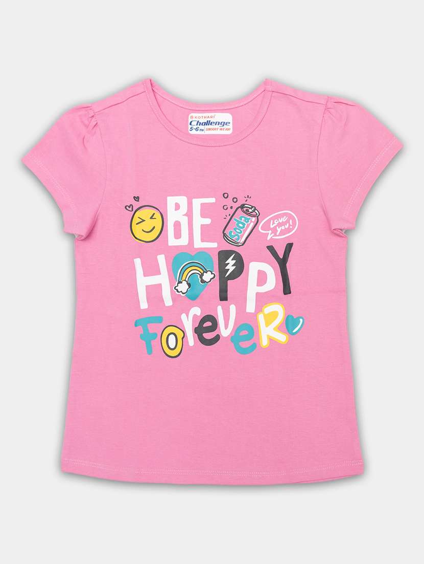 pink cotton jersey printed tee