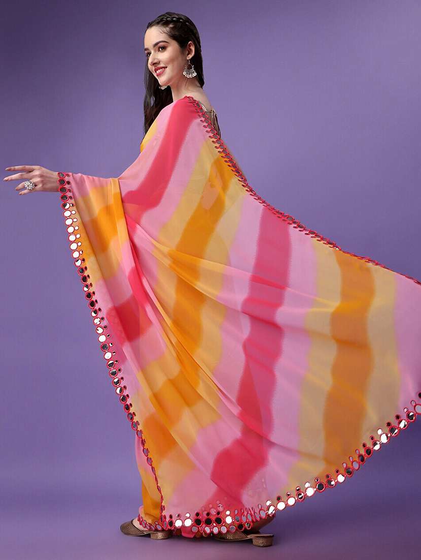 women leheriya printed saree with blouse - 20810975 -  Standard Image - 2