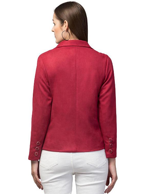 women maroon solid regular coat - 20811660 - Standard Image - 2