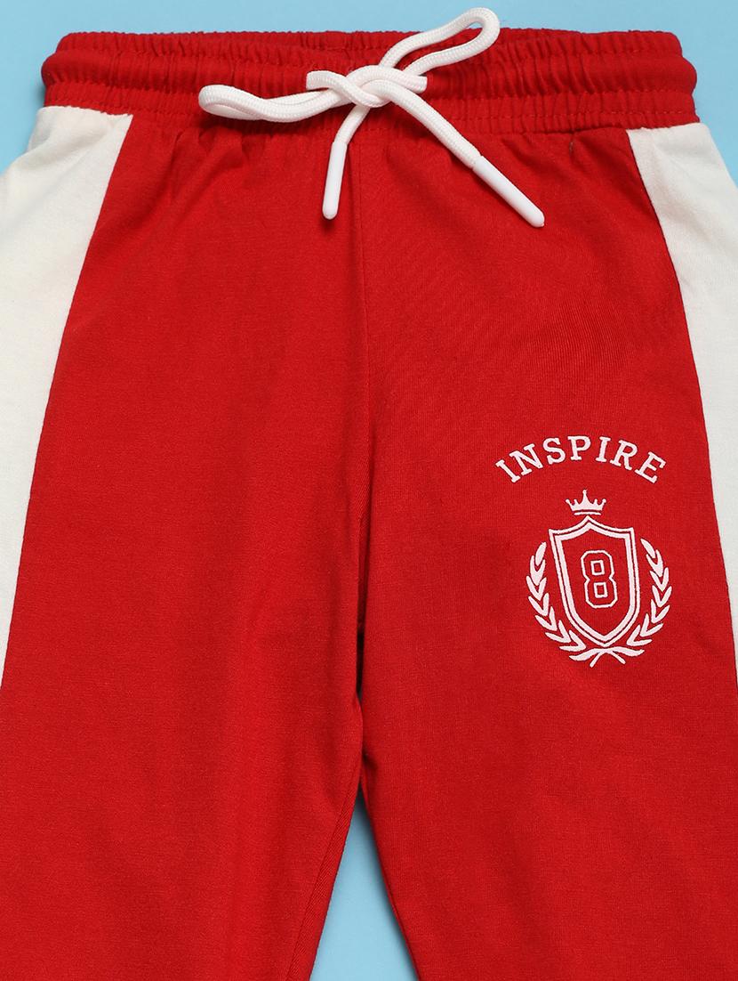 kids red color block track pants - 20811774 - Standard Image - 2