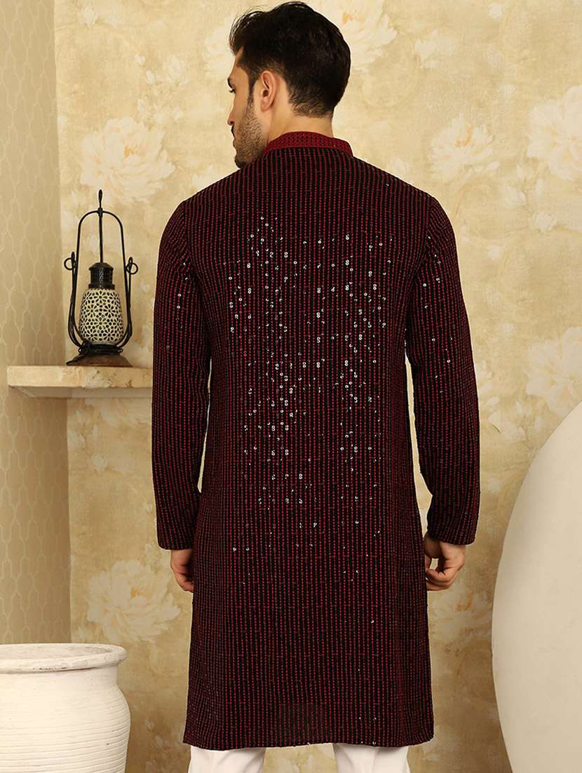 men embroidered long sleeve kurta - 20811852 -  Standard Image - 2