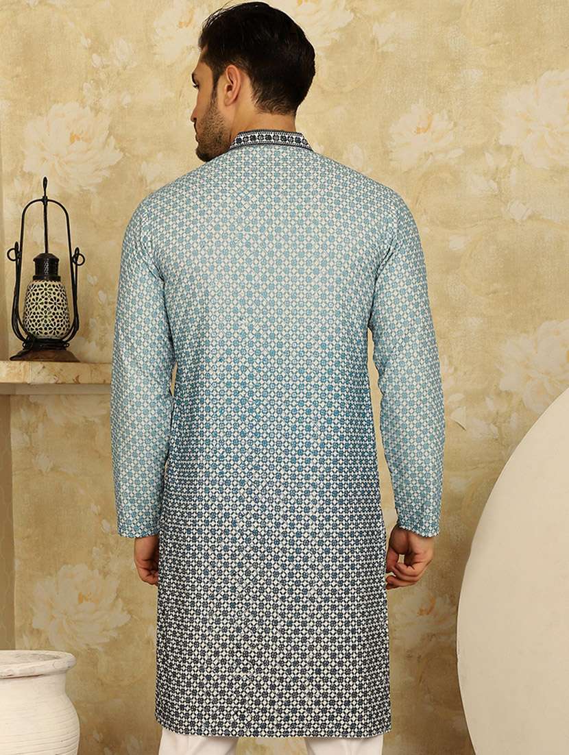 blue viscose kurta - 20811857 -  Standard Image - 2