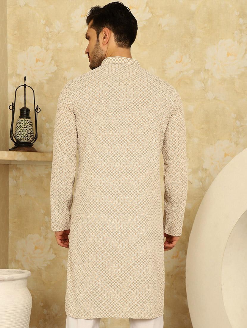 beige viscose kurta - 20811860 - Standard Image - 2