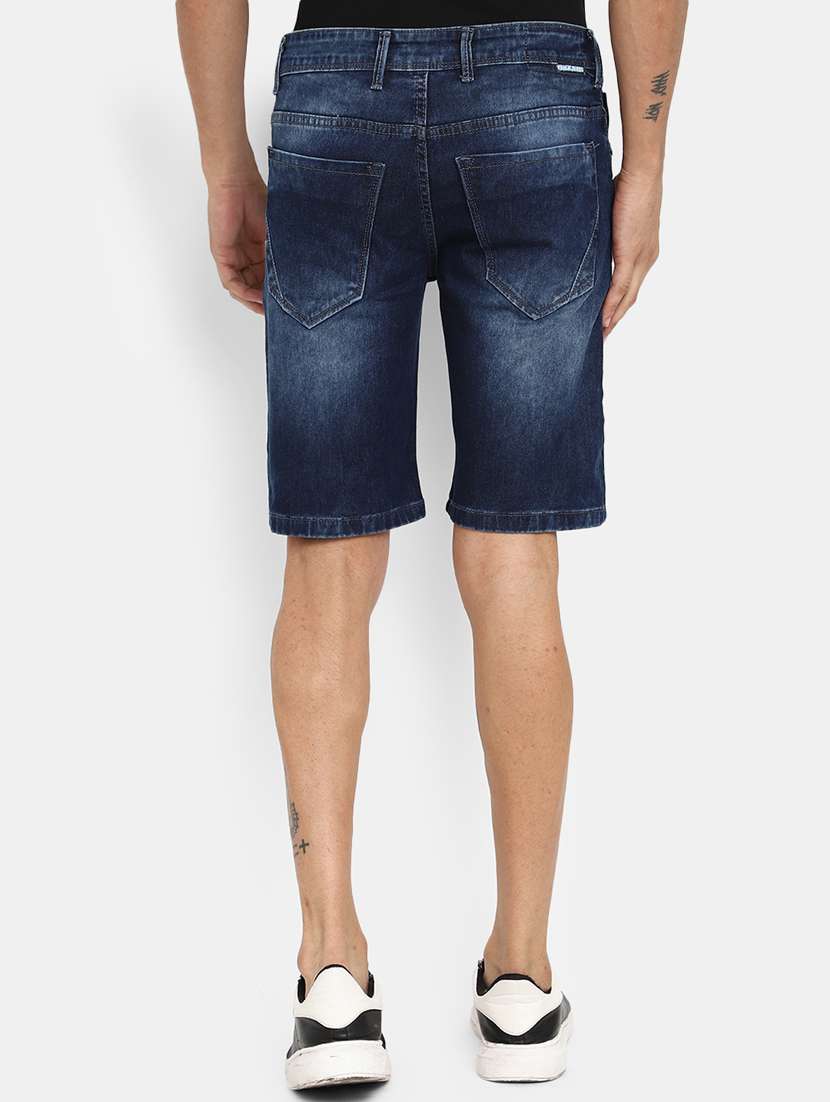 men mid-rise navy-blue denim short - 20813241 -  Standard Image - 2