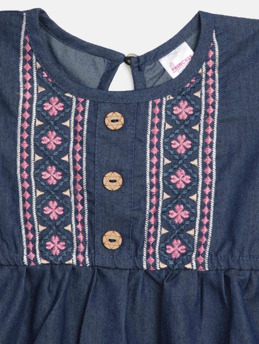 kids blue embroidered detailed top - 20814247 - Standard Image - 2