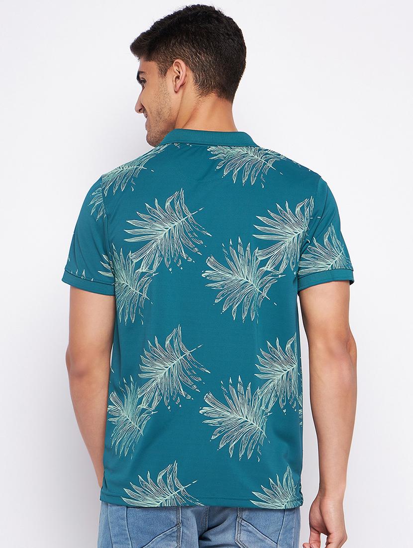 teal polyester all over print tshirt - 20814381 - Standard Image - 2