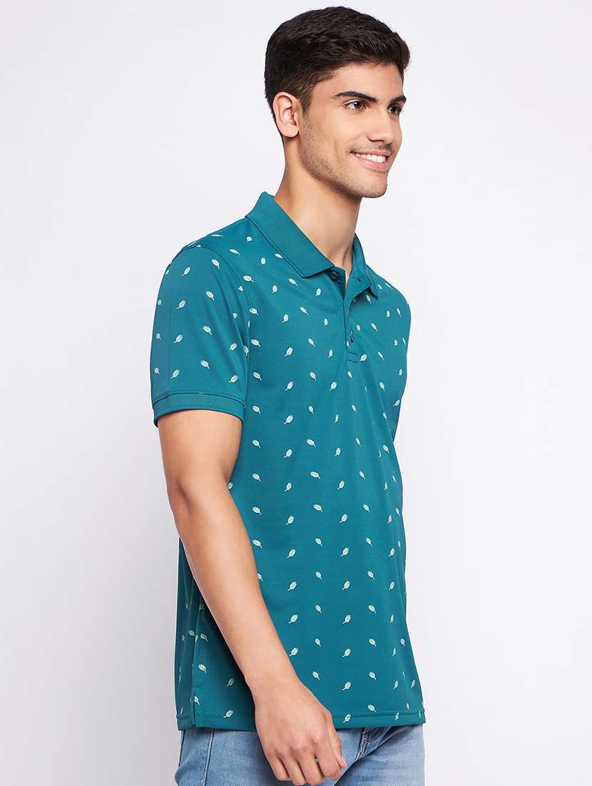 men printed short sleeve regular fit polo t-shirt