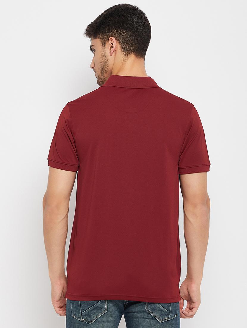 maroon polyester plain tshirt - 20814414 - Standard Image - 2