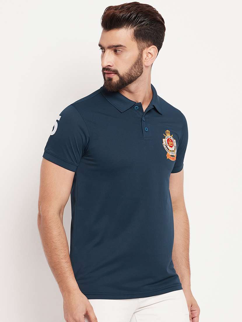 navy blue polyester plain tshirt