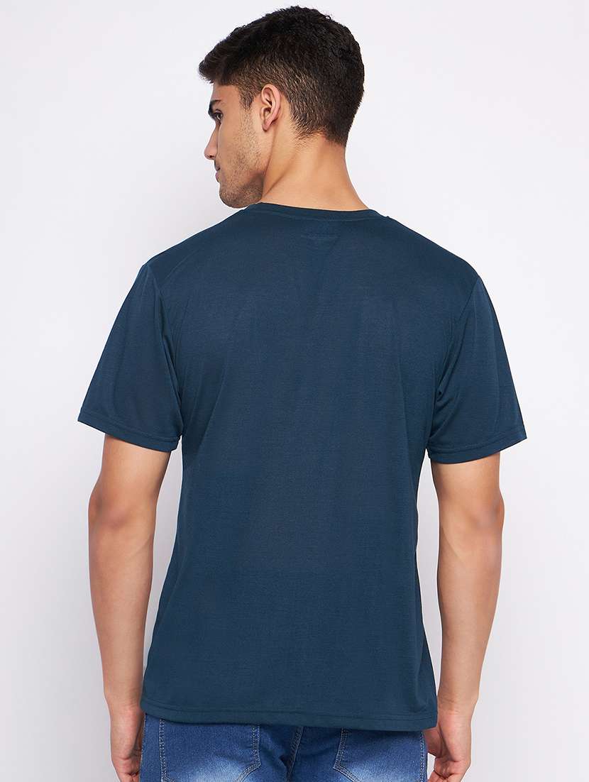navy blue polyester plain tshirt - 20814446 - Standard Image - 2