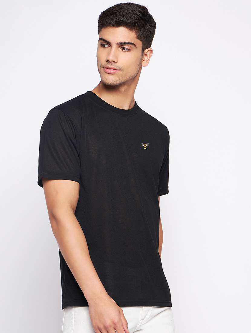 black polyester plain tshirt
