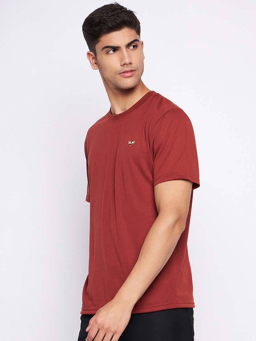 men solid round neck t-shirt