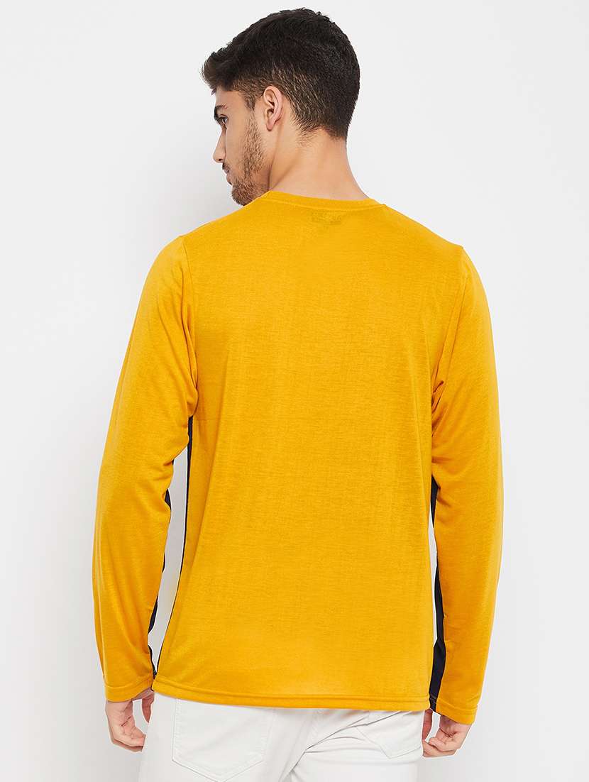 mustard polyester color block tshirt - 20814466 - Standard Image - 2