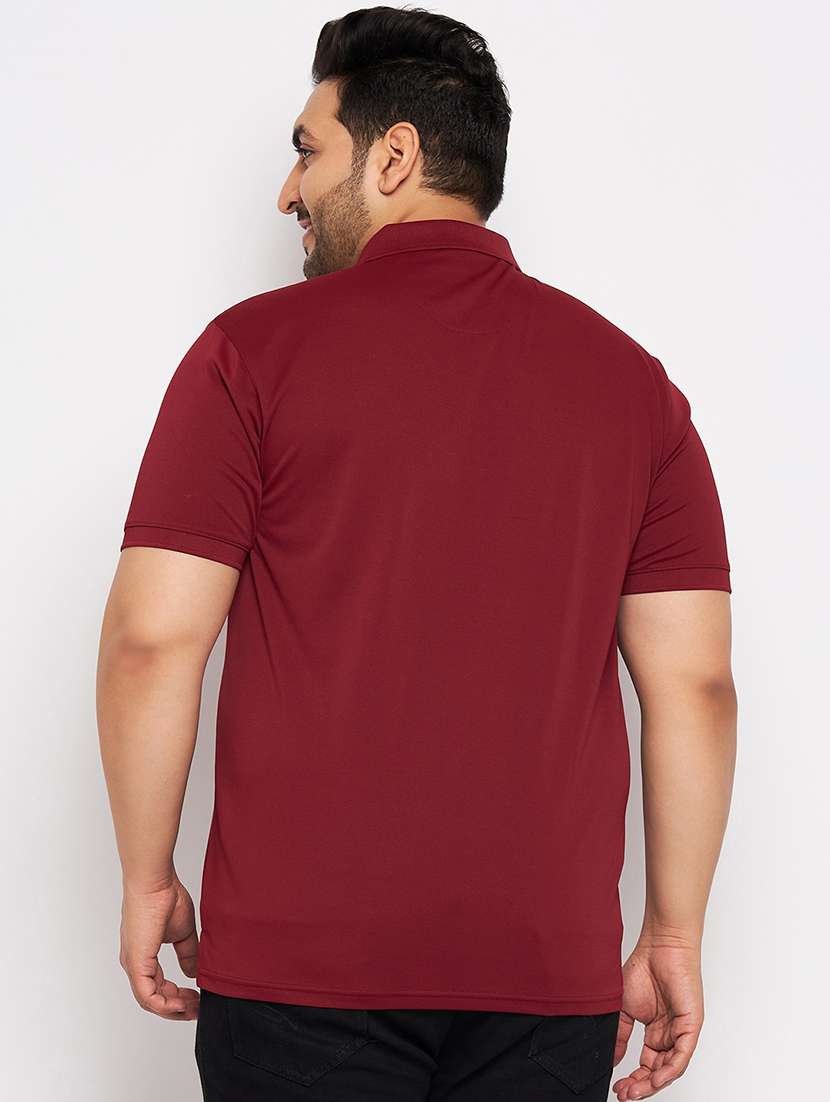 maroon polyester plain tshirt - 20814491 -  Standard Image - 2