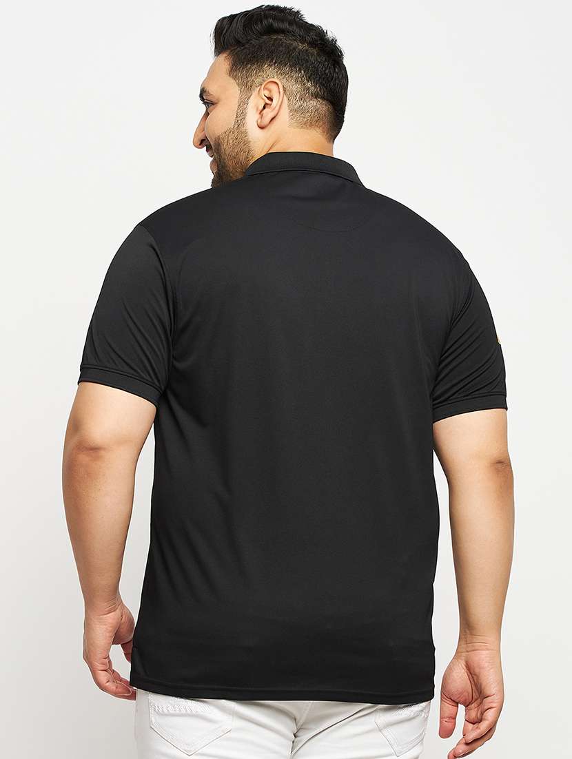 black polyester plain polo tshirt - 20814503 -  Standard Image - 2