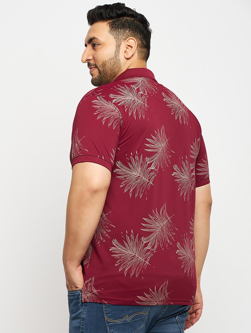 maroon polyester all over print tshirt - 20814512 - Standard Image - 2
