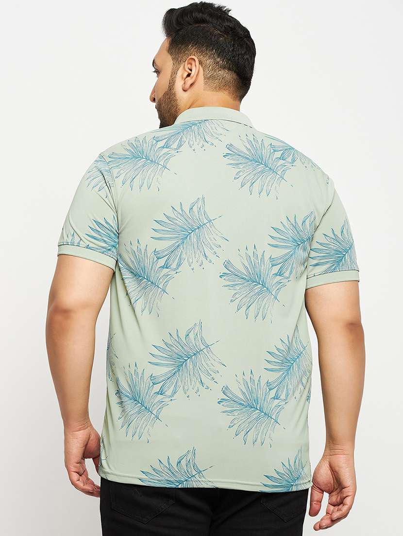 sea green polyester all over print tshirt - 20814513 -  Standard Image - 2
