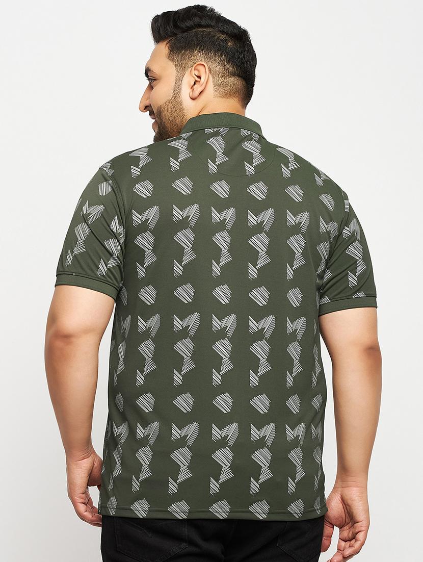 olive polyester all over print tshirt - 20814515 - Standard Image - 2