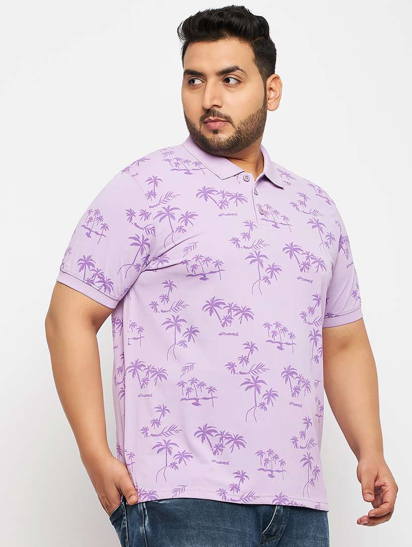 lavender polyester all over print tshirt