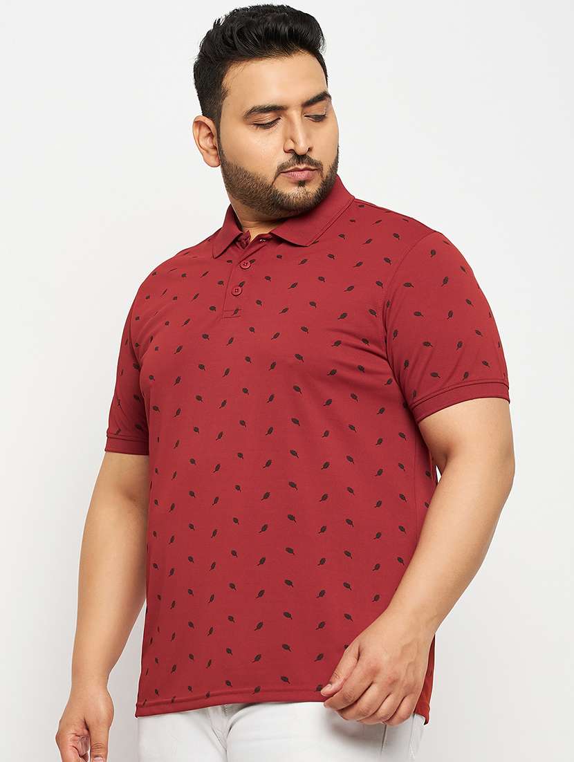 rust polyester all over print tshirt