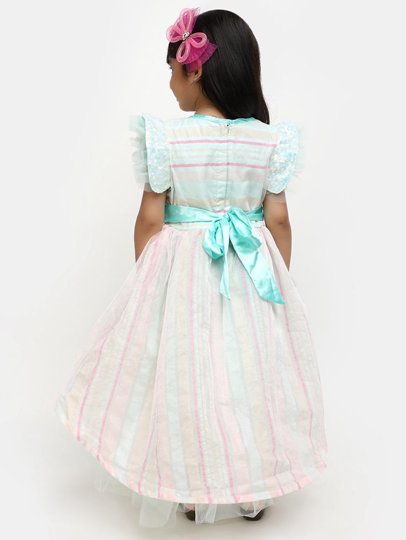 girls sea green sequined frock - 20815478 - Standard Image - 2