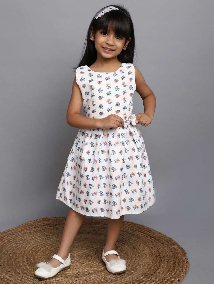 white floral printed frock