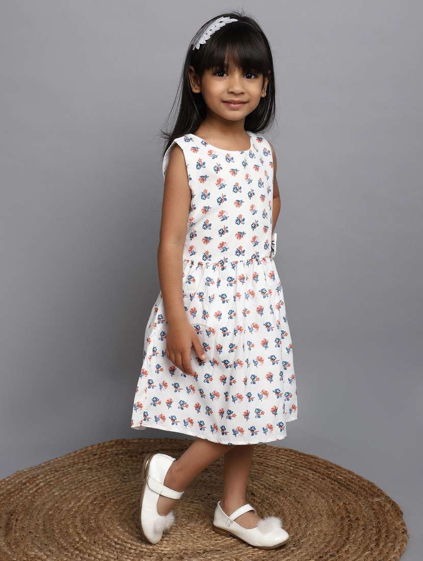 white floral printed frock - 20815549 -  Standard Image - 2