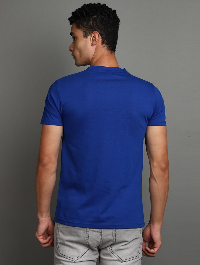blue cotton chest print tshirt - 20815964 - Standard Image - 2