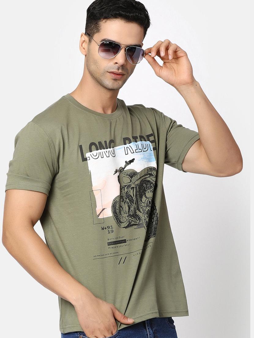 men round neck front print t-shirt - 20816053 - Standard Image - 2