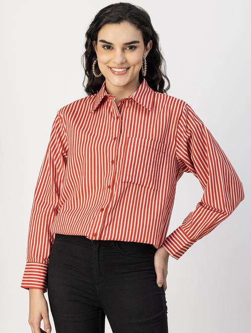 red cotton striped shirt - 20817206 -  Standard Image - 0