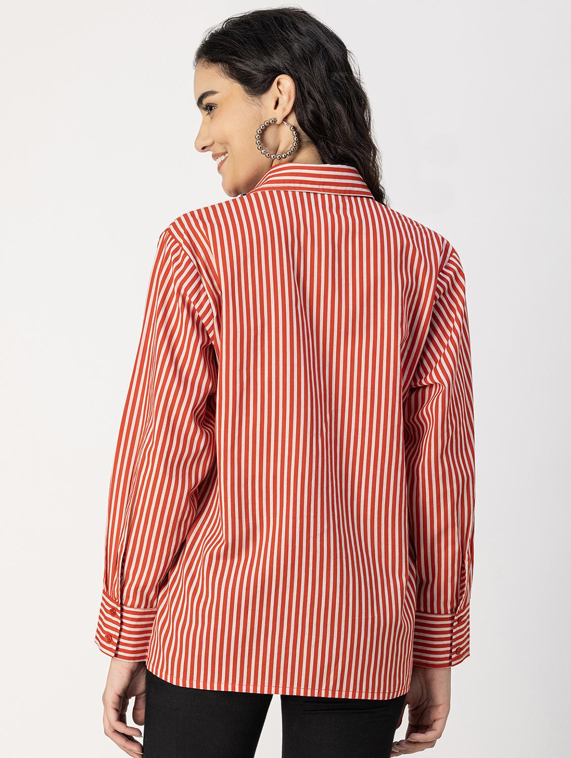 red cotton striped shirt - 20817206 - Standard Image - 2