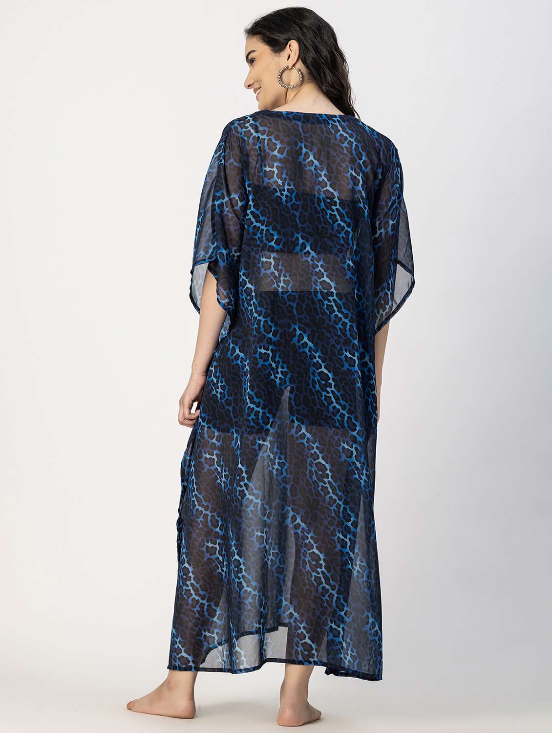 women blue animal printed kaftan - 20817268 -  Standard Image - 2