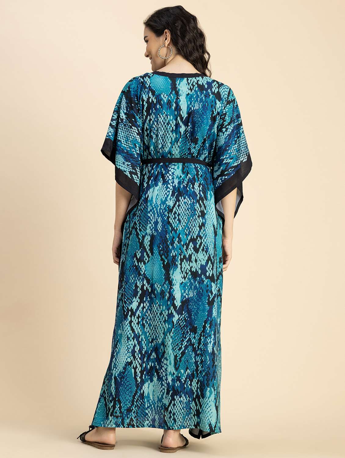 women blue animal printed kaftan - 20817273 -  Standard Image - 2