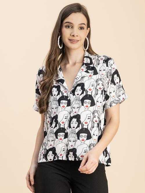 women quirky print regular shirt - 20817279 -  Standard Image - 0