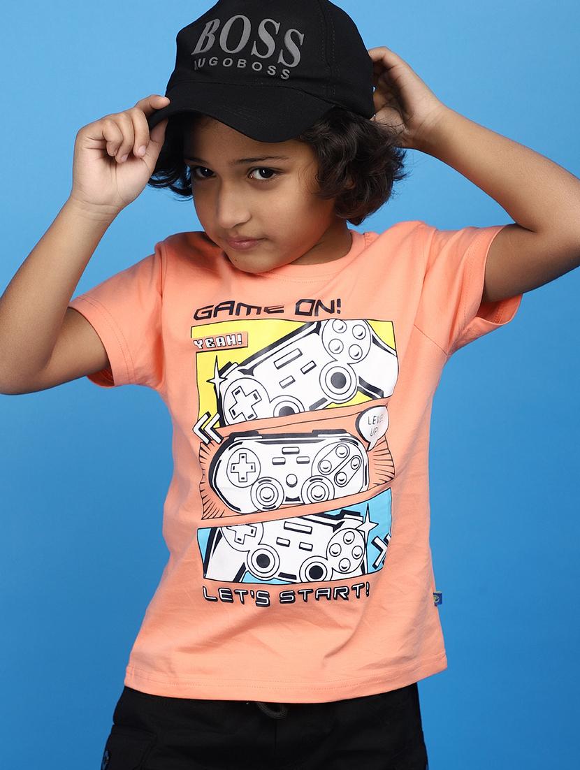 boys orange graphic regular t-shirt - 20817374 - Standard Image - 2