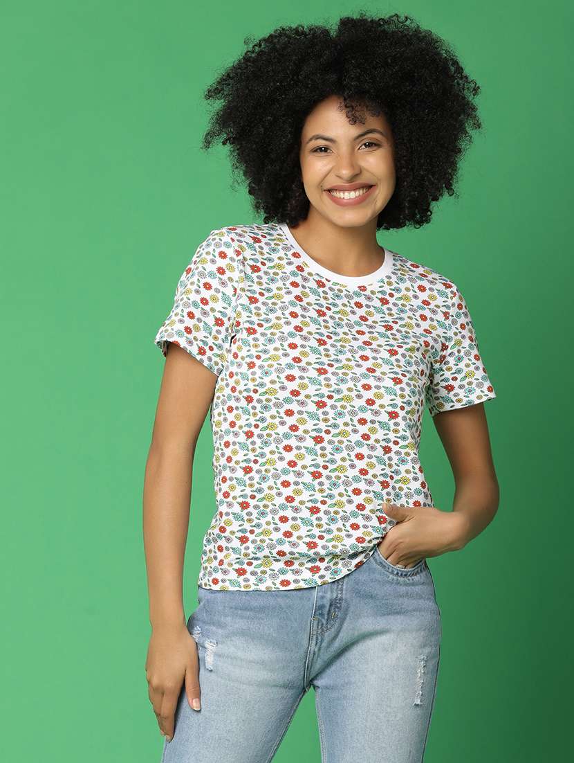 women round neck printed t-shirt
