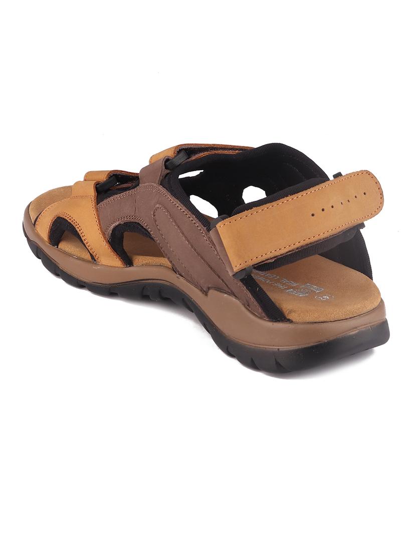 brown leather back strap sandals - 20817529 - Standard Image - 2