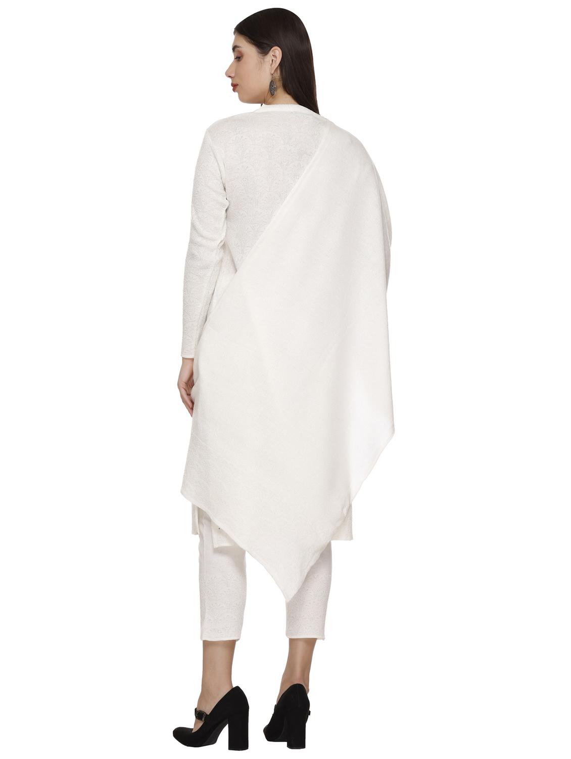 women white notch neck kurta pant set with dupatta - 20817768 - Standard Image - 2