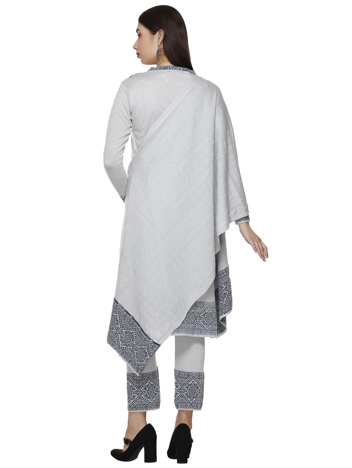 women grey notch neck kurta pant set with dupatta - 20817769 - Standard Image - 2