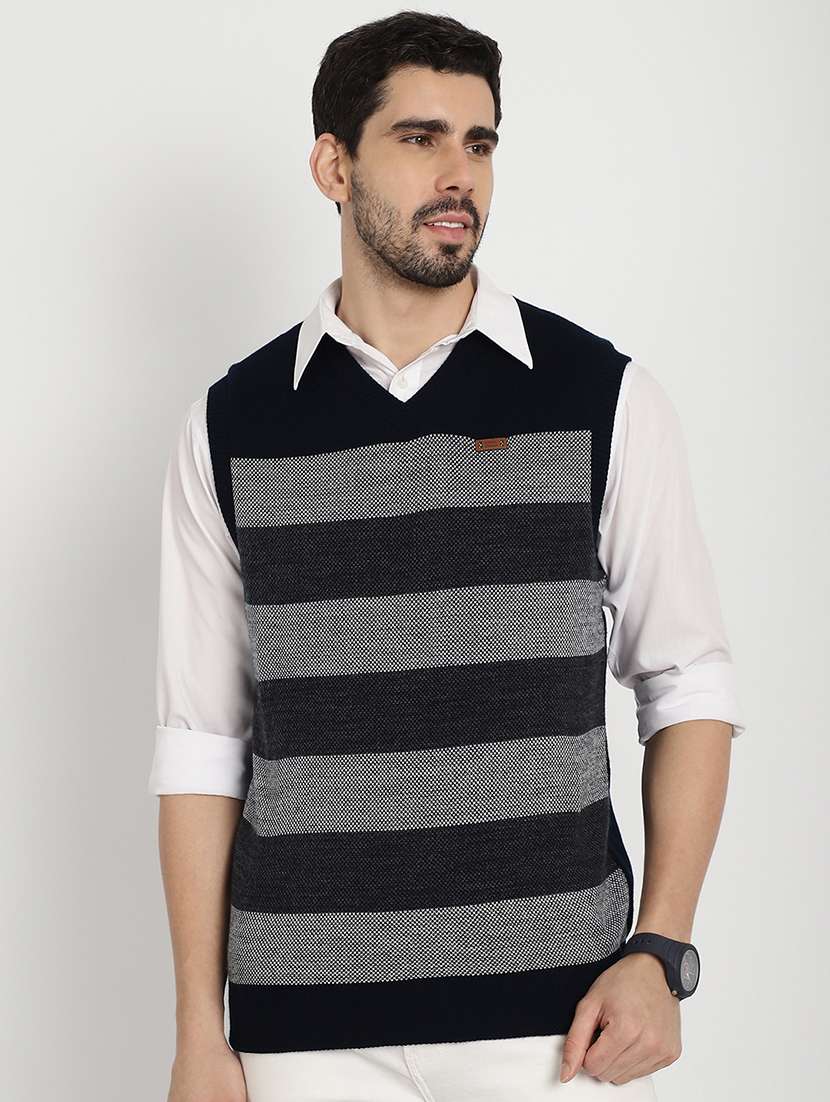 men acrylic sleeveless pullover