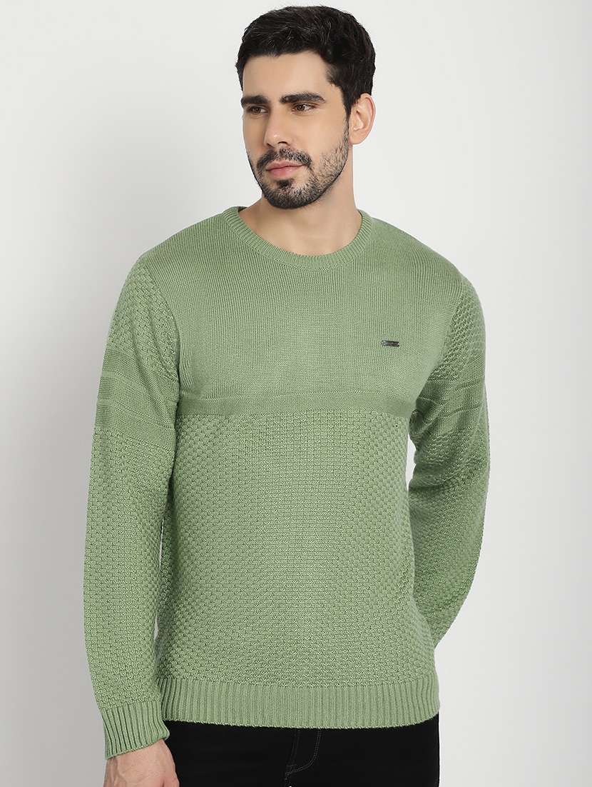 men acrylic long sleeve pullover
