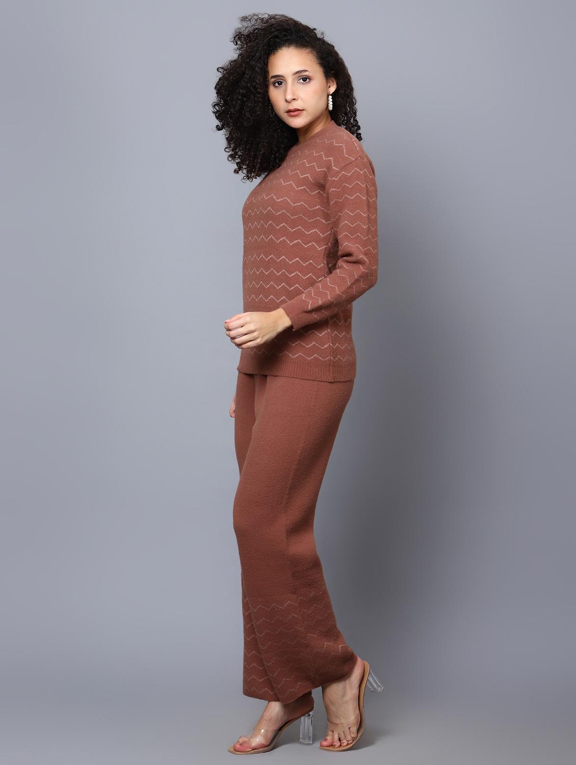 women self designed woolen co-ord set - 20817814 - Standard Image - 2