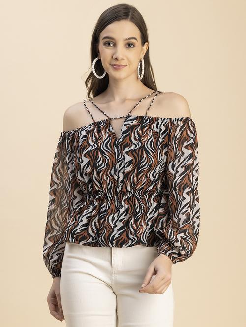 women multicolored animal printed regular top - 20817971 - Standard Image - 0
