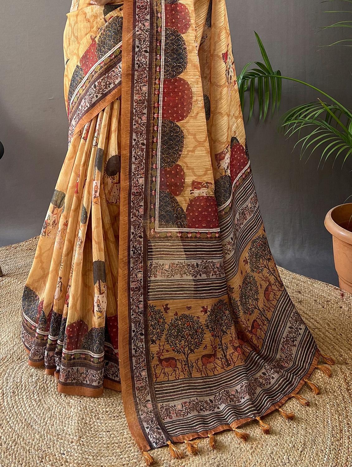 women printed saree with blouse - 20820680 - Standard Image - 2