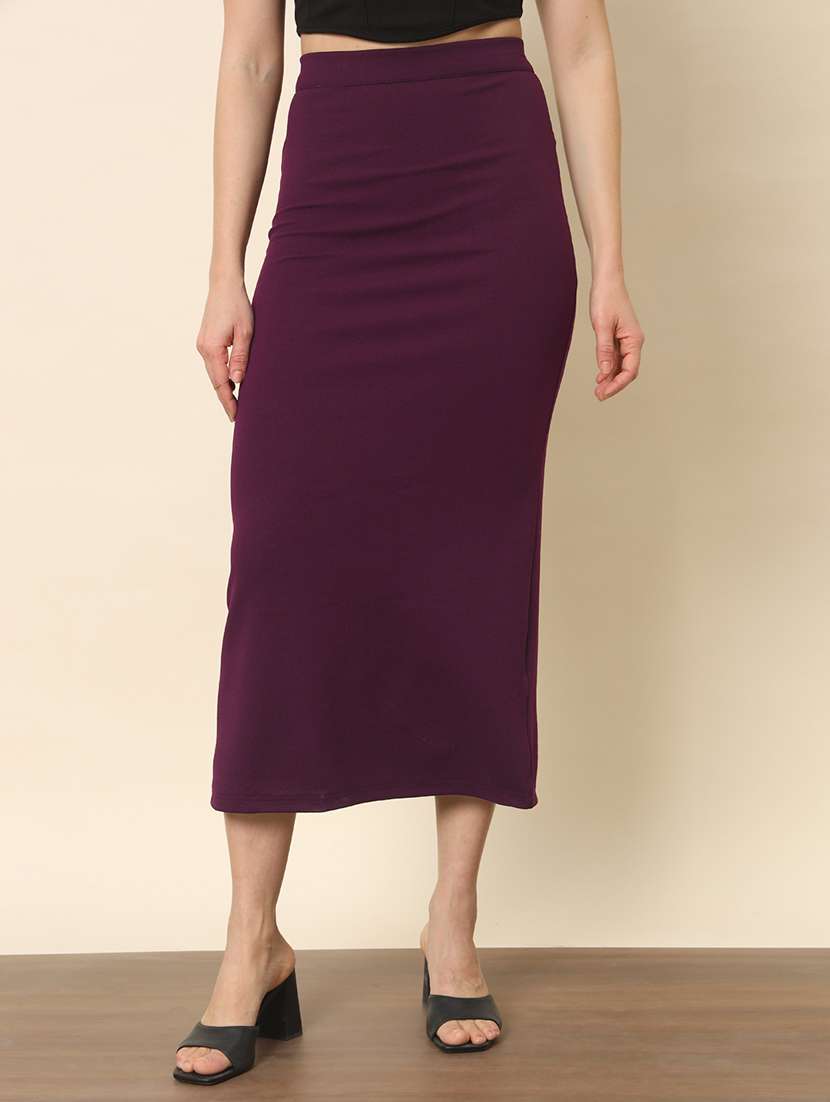 straight fit slit skirt