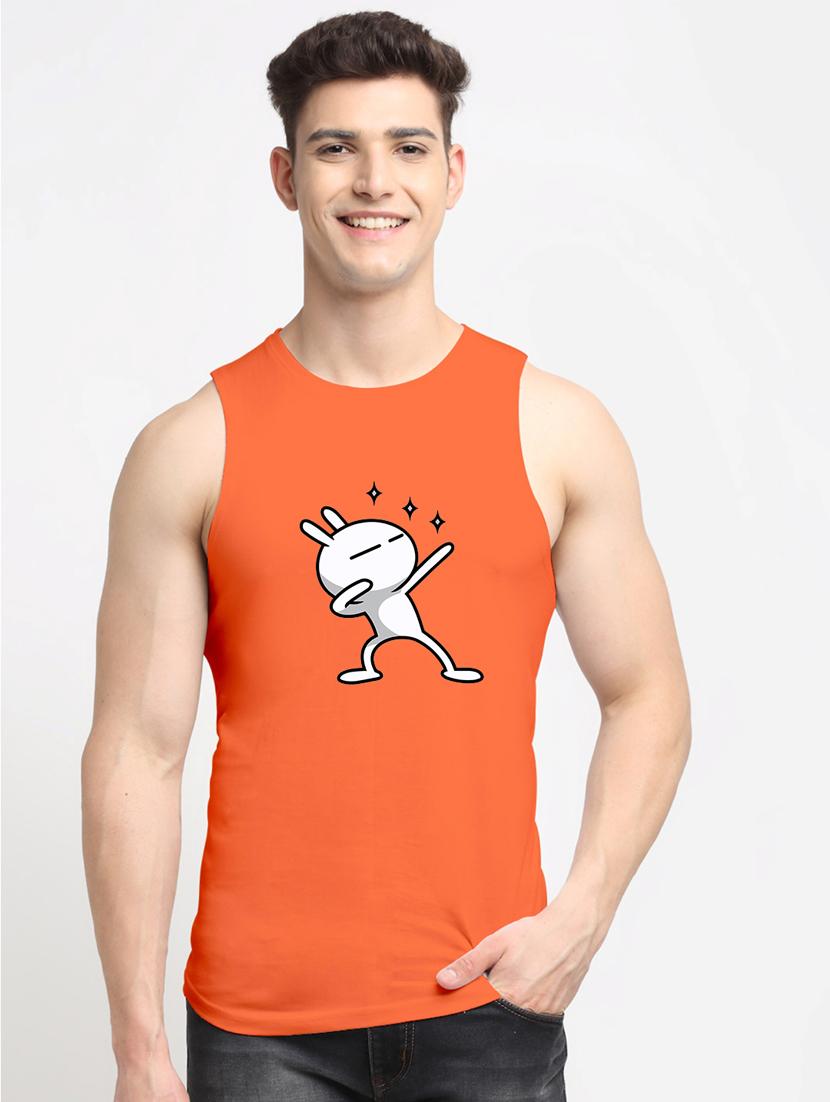 men round neck chest print t-shirt