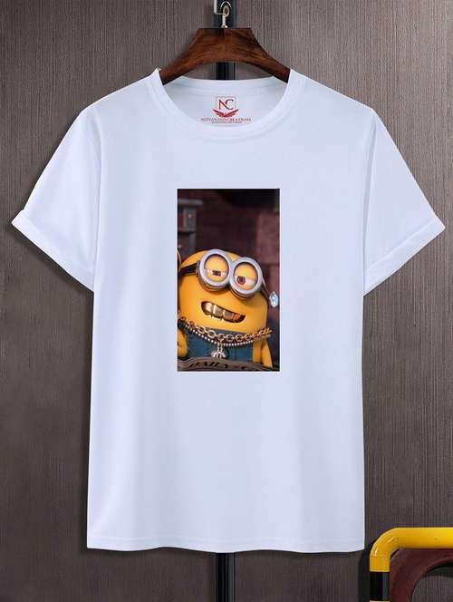 Unisex White Graphic Printed T Shirt